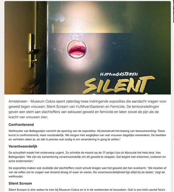 Te zien bij Museum Cobra, Amstelveen