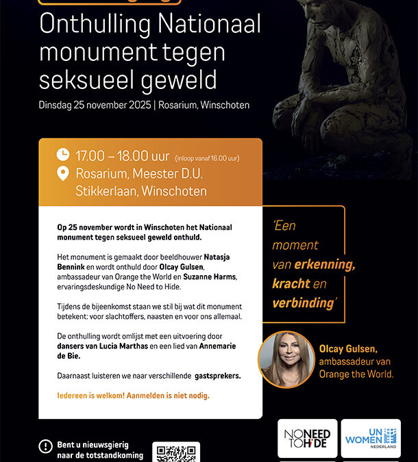 Onthulling nationaal monument tegen seksueel geweld