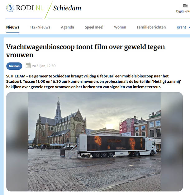 Schiedam: Vrachtwagenbioscoop en fototentoonstelling Silent Scream